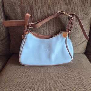 Dooney & Bourke Blue and Brown Shoulder Bag with Classic Design